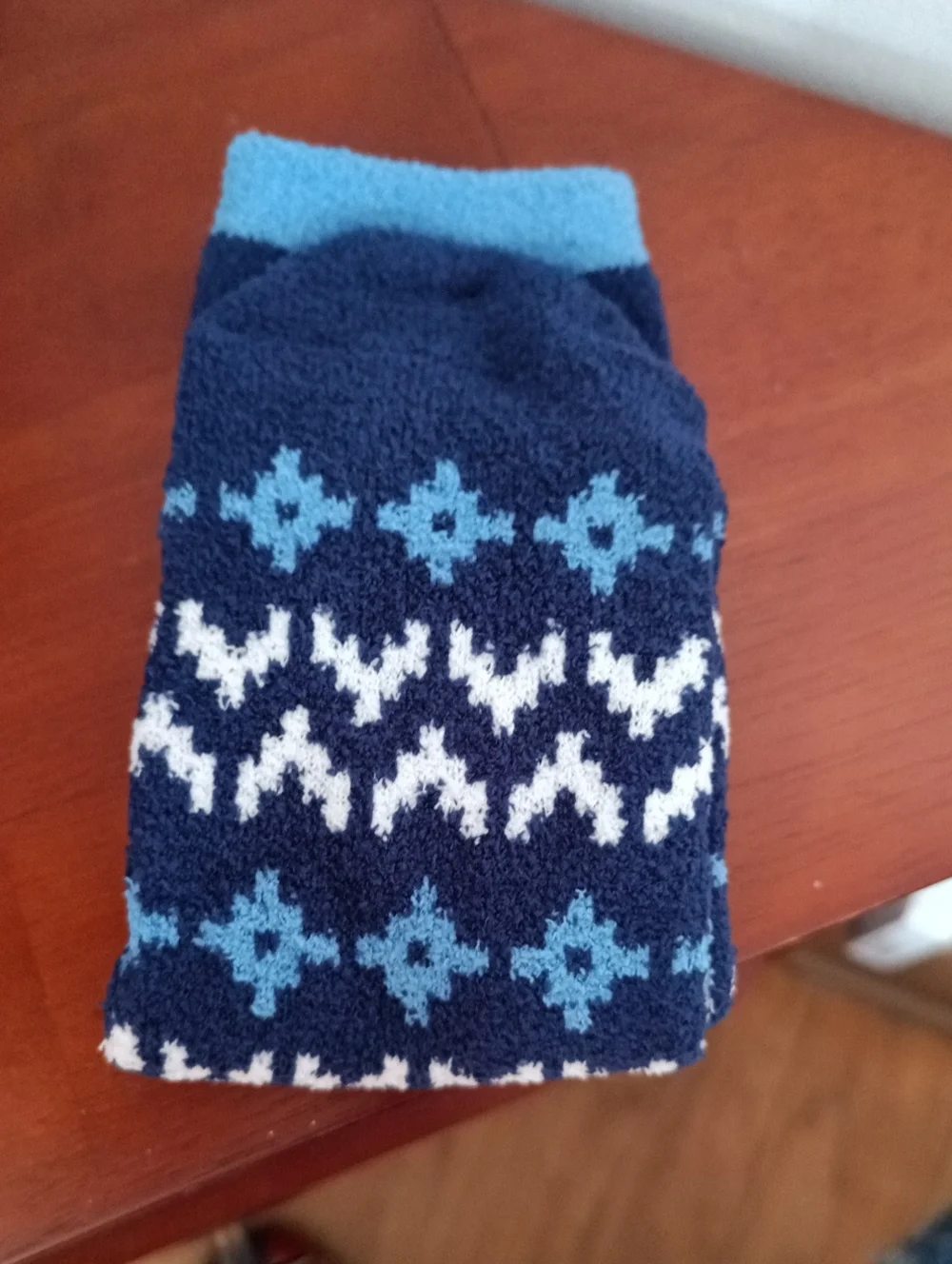 Mixit Cozy Polar Bear Fuzzy Socks - Navy & White